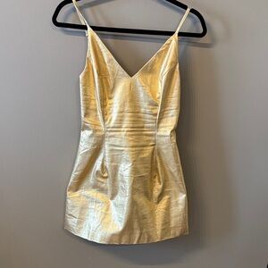 AKIRA Shimmering Gold Mini Dress